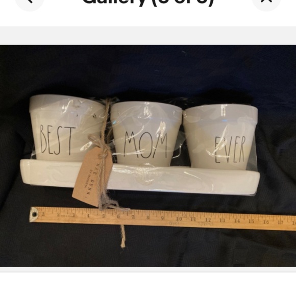 Rae Dunn Flower Pot Set of 3 - Picture 3 of 3